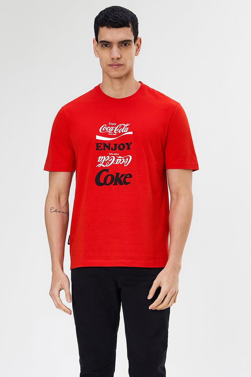 Coca-Cola Electric Youth Tシャツ Camiseta Vermelha Comfort Enjoy Coca-Cola - Revendedor Oficial!