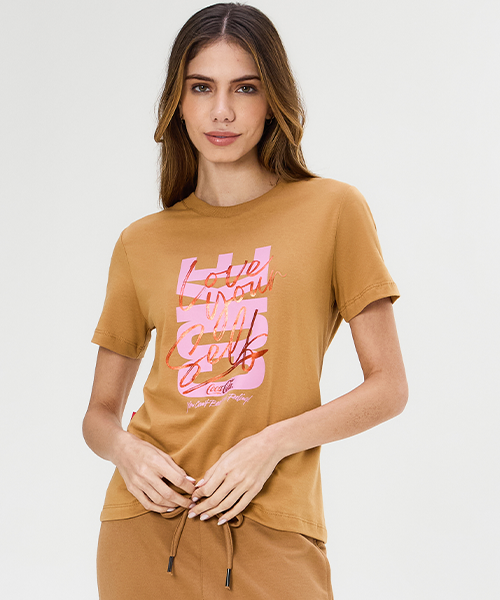 1 camiseta feminina coke love marrom 21166 913