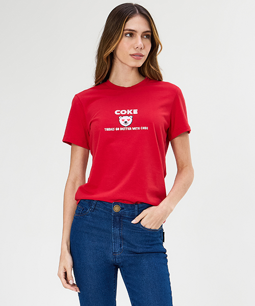 1 camiseta feminina coke urso coca cola vermelha 21325 997