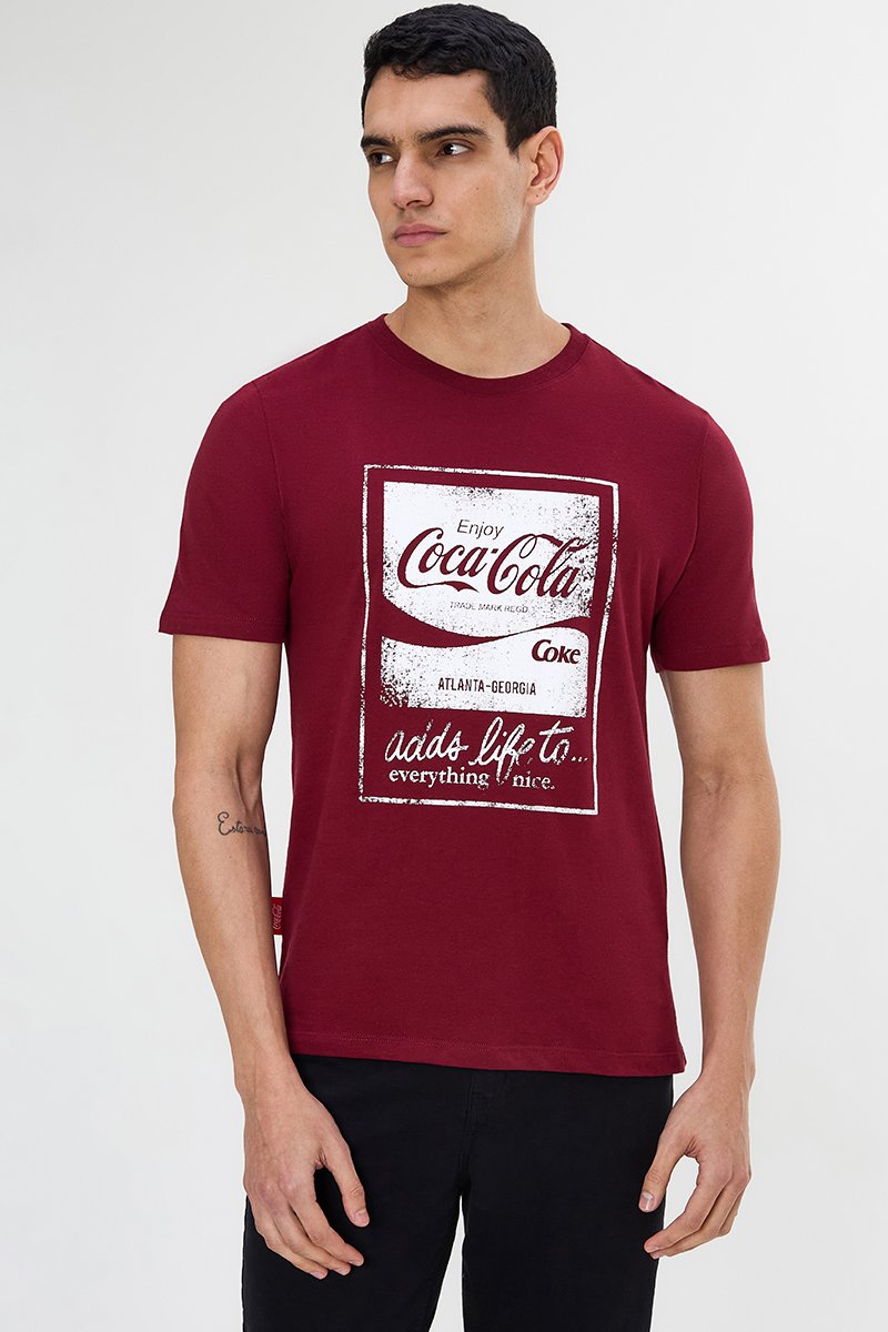 Camiseta Bordô Enjoy Coca-Cola Classic - Revendedor Oficial!