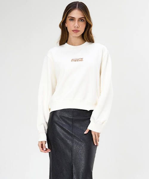moletom coca cola branco feminino 21228 406