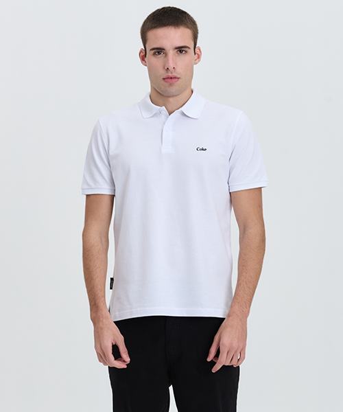 polo basica logo coca cola branca