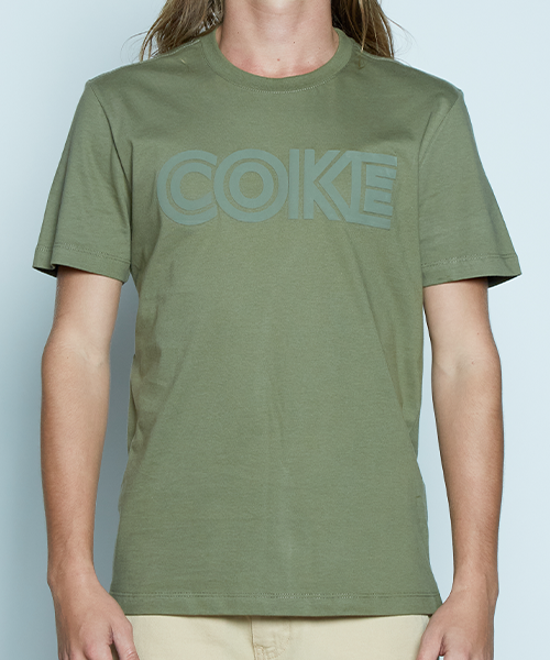 camiseta masculina coke militar