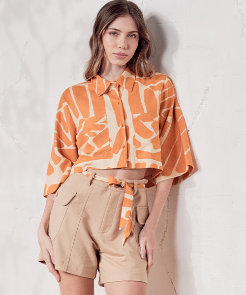 shorts feminino flecce alfaiataria coca cola