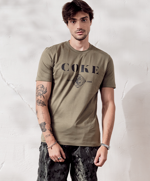 camiseta coke verde militar 21664