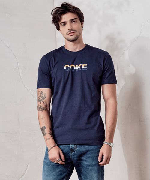 camiseta masculina coke marinho 21650