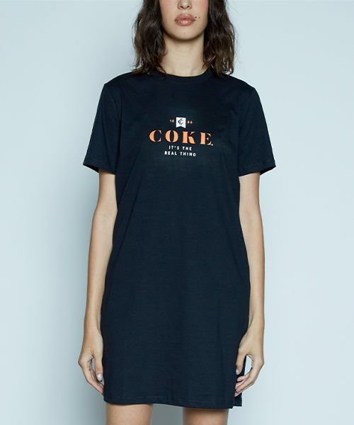 vestido tshirt preto coke 21802