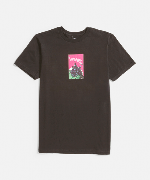 camiseta preta huf TS01948 SKY IS THE LIMIT SS TEE