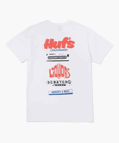 camiseta huf branca TS01946 LIQUORMART SS TEE