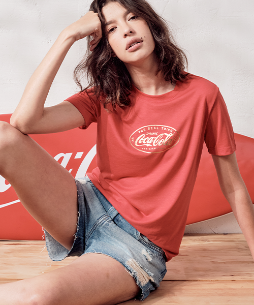 camiseta retro vermelha feminina coca cola 21520