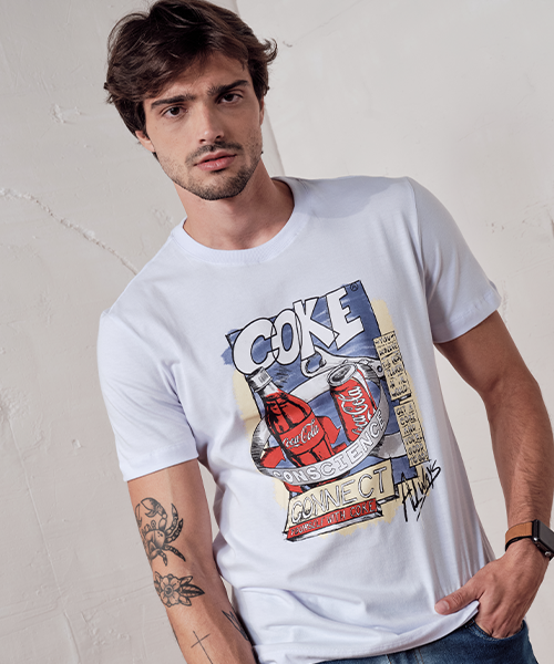 camiseta masculina coca cola conscience 21618