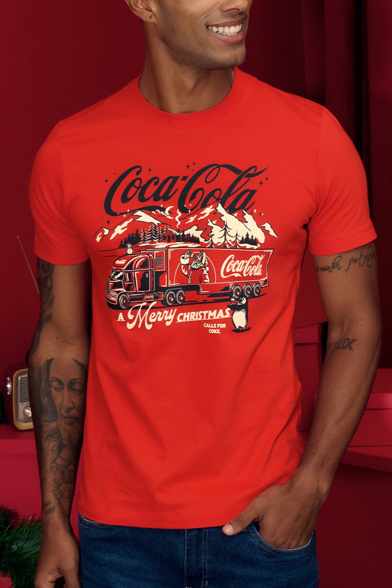 Camiseta Merry Christmas Vermelha Coca-Cola - Produto 100% Original