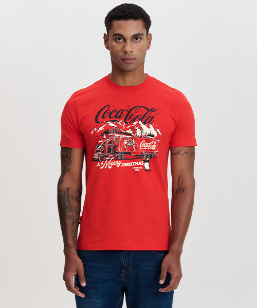  JEANS × Coca-Cola ラガーシャツ Camiseta Merry Christmas Vermelha Coca-Cola - Produto 100% Original