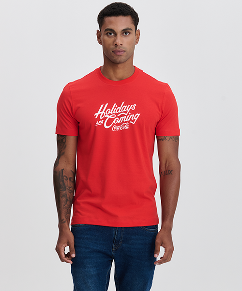 camiseta masculina coca cola holidays are coming 240041