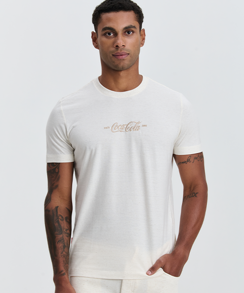camiseta linho masculina coca cola bordado 240038