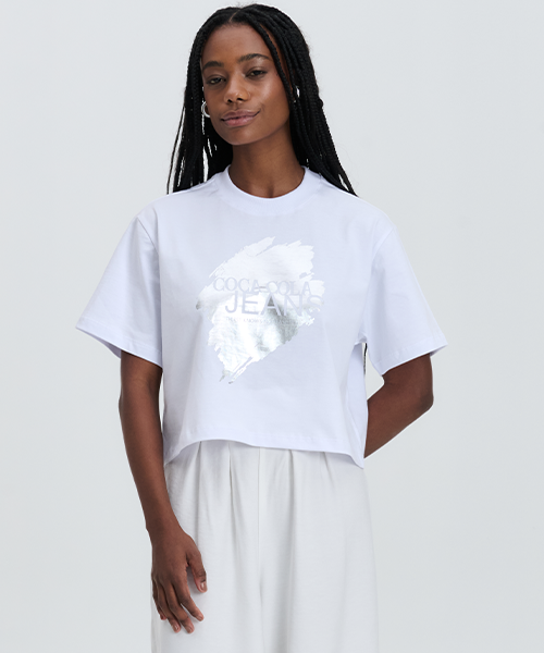 camiseta cropped coca cola jeans foil 200032