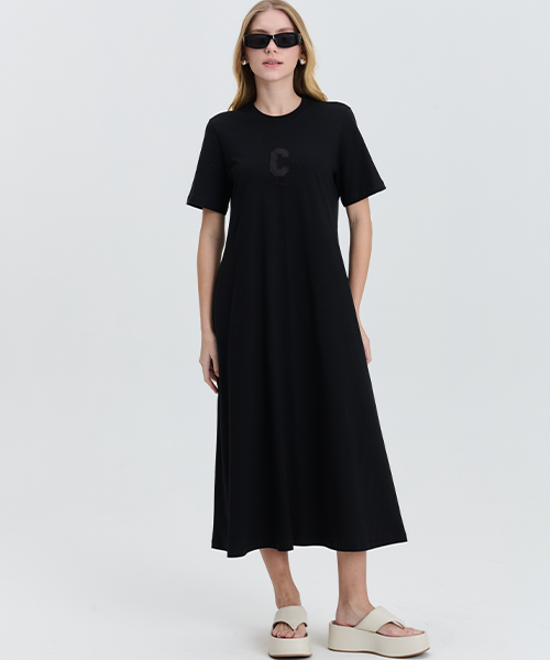 vestido midi preto malha coca cola 130005