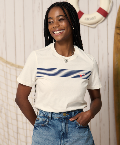 camiseta feminina coca cola love stripes 200004