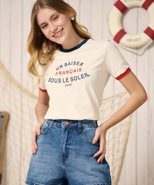 camiseta feminina coca cola francais 200006