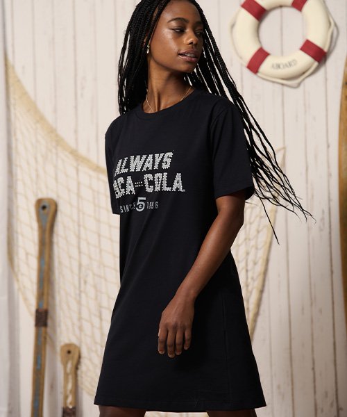 vestido tshirt preto coca cola jeans 130015