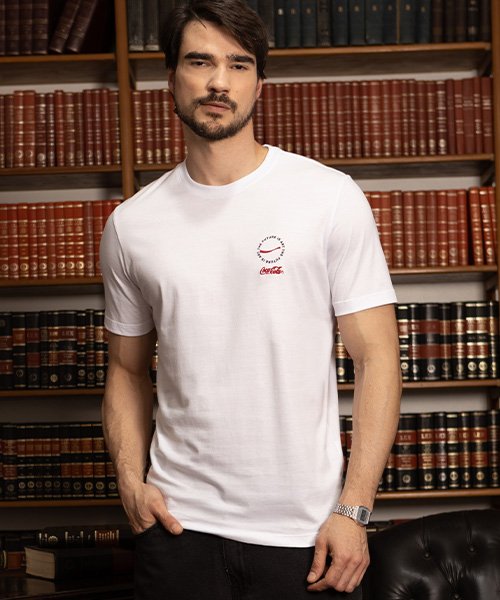 camiseta branca masculina coca cola 240076