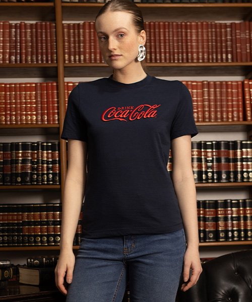 camiseta marinho feminina coca cola drink 200087