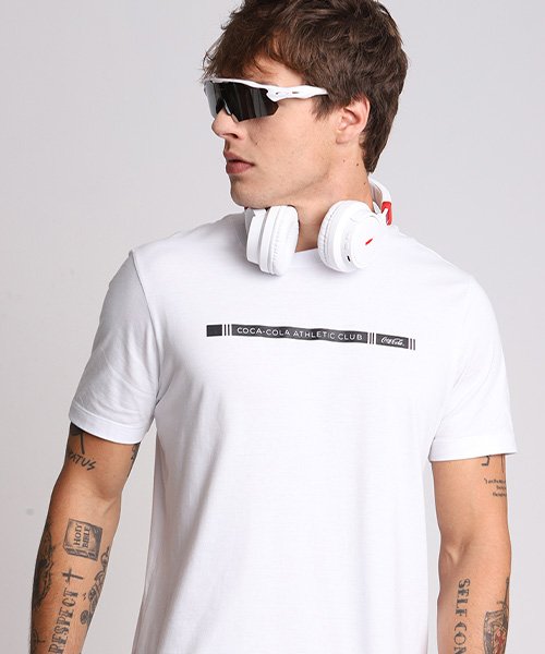 camiseta branca masculina coca cola athletic 240075